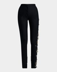 Slim Embellished Wool Pants