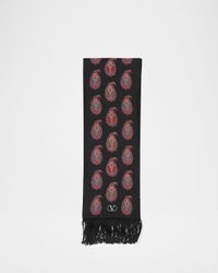 Paisley Twill Fringe Scarf