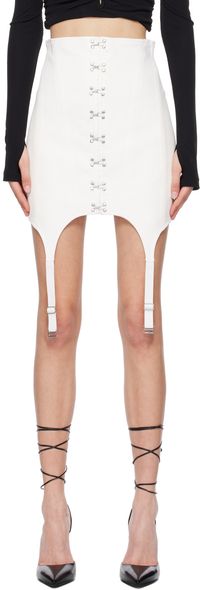 Dion Lee White Corset Garter Miniskirt