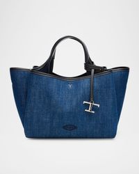 Mini Cotton Denim T Timeless Tote Bag