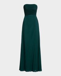 Kinley Strapless Pleated Satin Gown