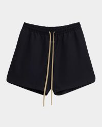 Men's Contrast-Drawstring Wool Shorts