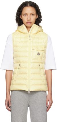 Moncler Veste Glygos jaune rembourrée en duvet