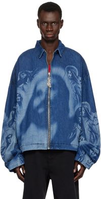 Gerrit Jacob Blouson surdimensionné bleu en denim