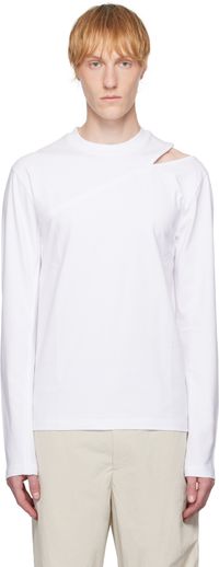 HELIOT EMIL White Pleistos Long Sleeve T-shirt