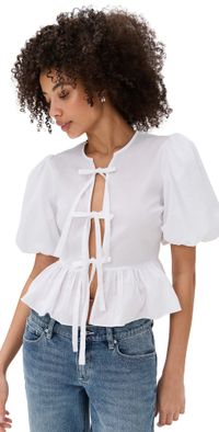Playa Lucila Front Tie Top White M