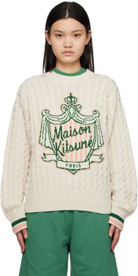 Maison Kitsuné White Hotel Olympia Edition Crest Sweatshirt