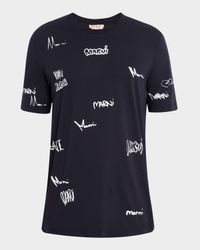 Men's Allover Multi-Logo Crewneck T-Shirt