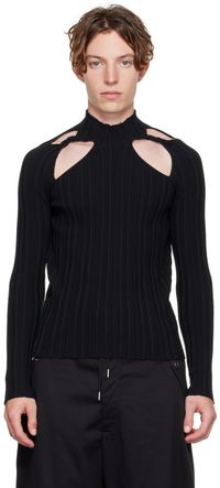 Dion Lee SSENSE Exclusive Black Collarbone Skivvy Sweater