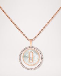 LUCKY MOVE 18K ROSE GOLD MOTHER-OF-PEARL PENDANT NECKLACE