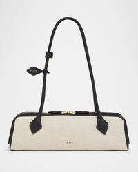Le Teckel Medium Shoulder Bag in Canvas and Leather