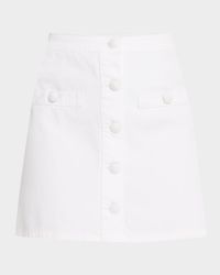 Kris Button-Front Denim Mini Skirt