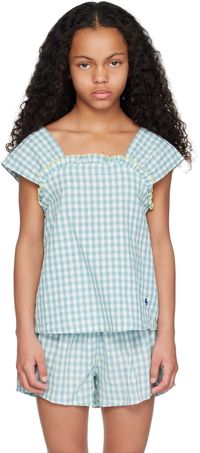 Bobo Choses Kids Blue Vichy Tank Top