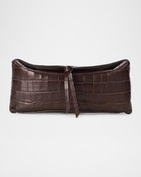 Eve Croc-Embossed Leather Clutch Bag