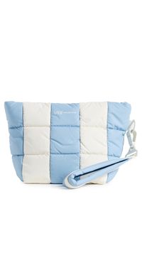 Vee Collective Porter Clutch Cerulean/Marshmallow Stripes One Size
