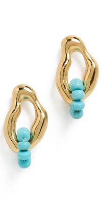 MAYAMAR Turquoise Beaded Earrings Gold One Size