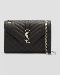 Envelope Triquilt Medium YSL Shoulder Bag in Grained Leather