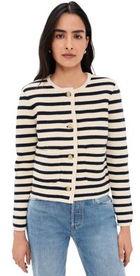 Alex Mill Paris Sweater Jacket Cream/Navy L