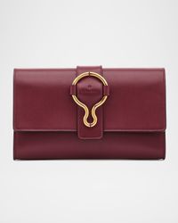 Consuelo Leather Flap Clutch Bag