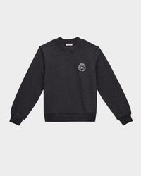 Boy's Crewneck Sweatshirt W Crest Patch, Size 4-6