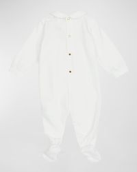 Kid's Jersey Medusa-Print Footie, Size 0M-9M