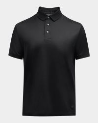 Men's Solid Jersey-Stretch Polo Shirt
