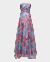 Giselle Strapless Metallic Organza Gown