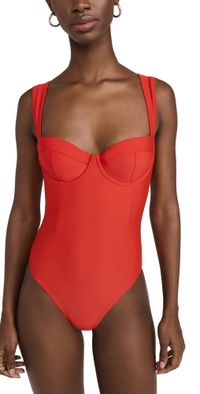 SIMKHAI Kyle Bustier One Piece Fiery Red S
