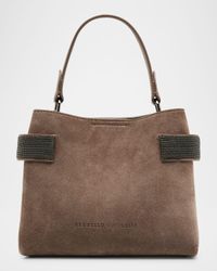 Essense Mini Monili Suede Top-Handle Bag