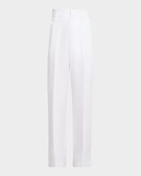 High-Rise Cotton Gabardine Wide-Leg Pants