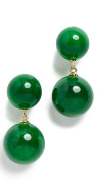 LIÉ STUDIO The Hannah Earrings Green Agate One Size