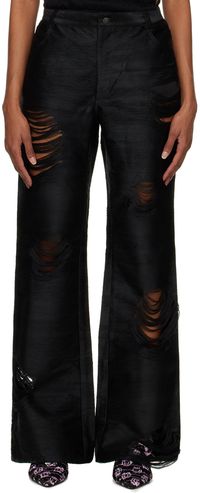Constança Entrudo Black Distressed Trousers