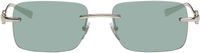 Gucci Lunettes de soleil argentées à barre supérieure et à mors