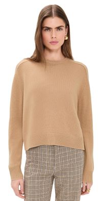 Theory Cropped Cashmere Pullover Sweater New Camel L
