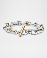 DY Mercer Chain Bracelet with Diamonds in Silver and 18K Gold, 5mm