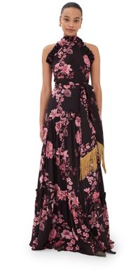 Borgo de Nor Tatiana Crepe Satin Dress Cherry Blossom Wine 8