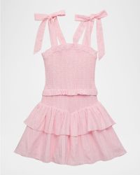 Girl's Tween Emerson Tie-Shoulder Ruffle Dress, Size S-XL