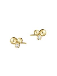 Women's Moonlight Grapes 18K Gold & Diamond Stud Earrings - Gold