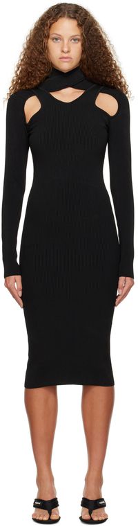 Coperni Black Layered Midi Dress