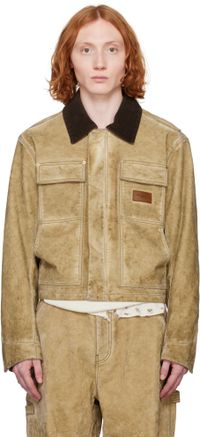 Alexander Wang Tan Workwear Faux-Suede Jacket