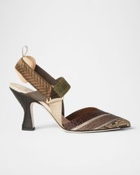 Colibri Mixed-Media Iconic Slingback Pumps