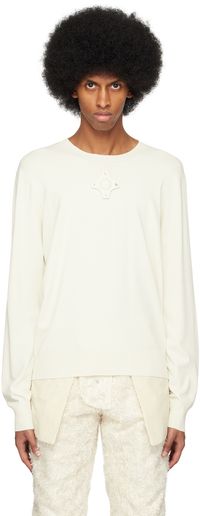 Craig Green Off-White Eyelet Sweater