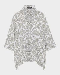 Wide Short-Sleeve Shirt With Collar (Mid Plus Length)