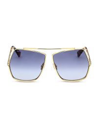 Women's 64MM Geometric Sunglasses - Gold