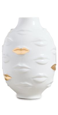 Jonathan Adler Gilded Gala Round Vase White/Gold One Size