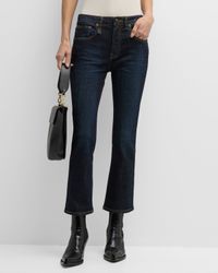 Mid-Rise Straight Kick Ankle Jeans