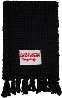 Charles Jeffrey LOVERBOY Black Supa Massive Scarf