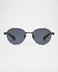 Brigade-I Round Titanium Sunglasses