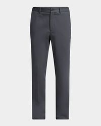 Men's Cotton and Cashmere Slim Flat-Front Trousers