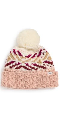 Faherty Color Pop Fair Isle Beanie Brown One Size